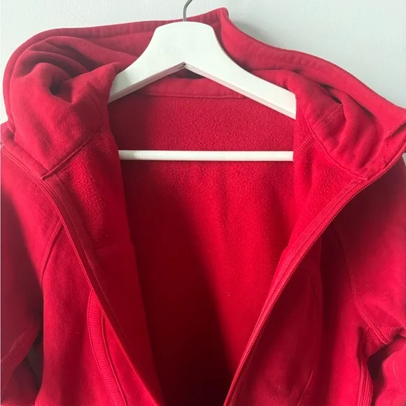 Lululemon Fitted Full Zip Scuba Hoodie Jacket Dark Red EUC Sz 8 - Picture 2 of 8